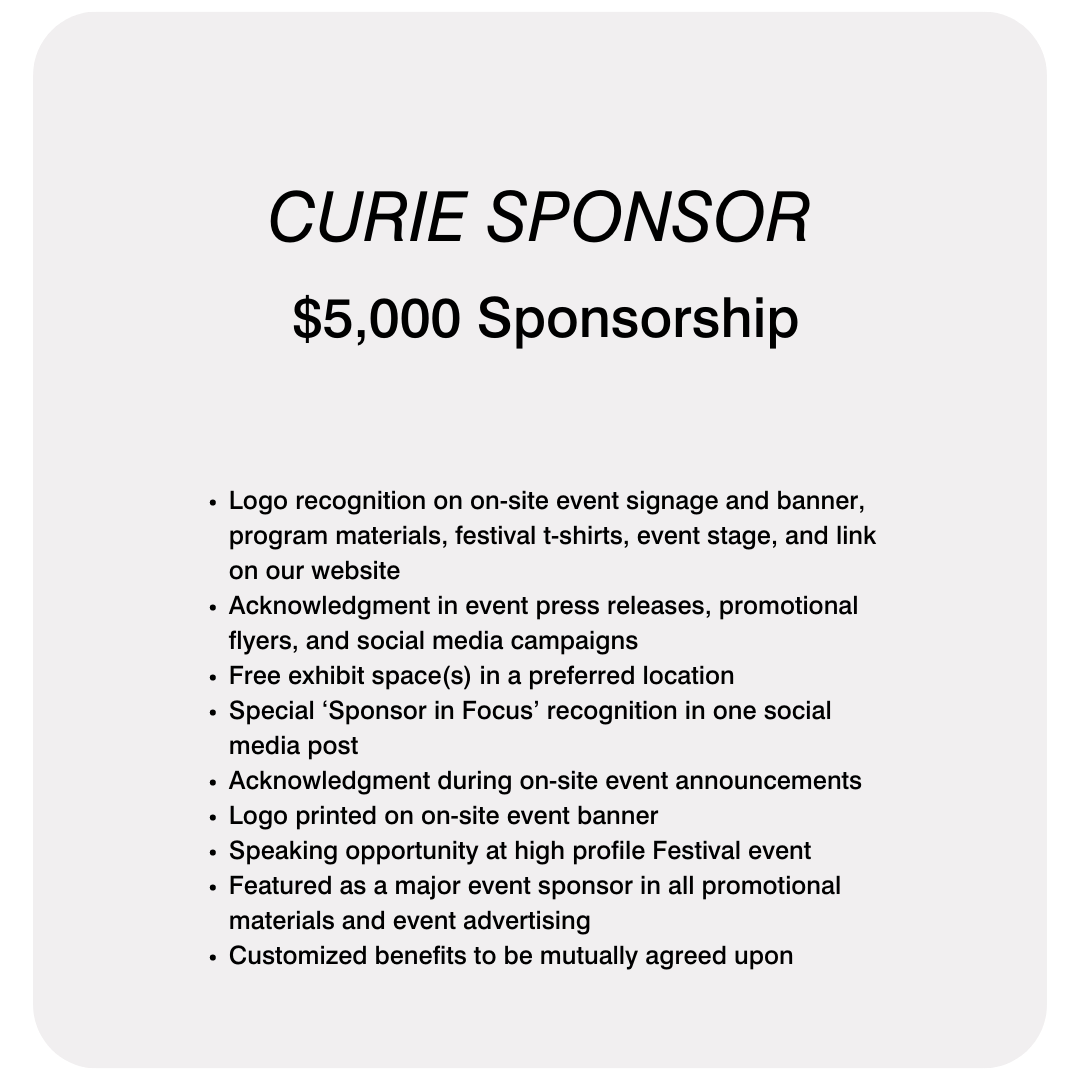 Curie sponsor IRL Science Festival